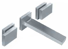 [23704] GRIFERÍA LAVATORIO DE PARED BICOMANDO BLOCK PLANE CROMO - HIDROMET - 10 AÑOS DE GARANTÍA [34090CRCR]