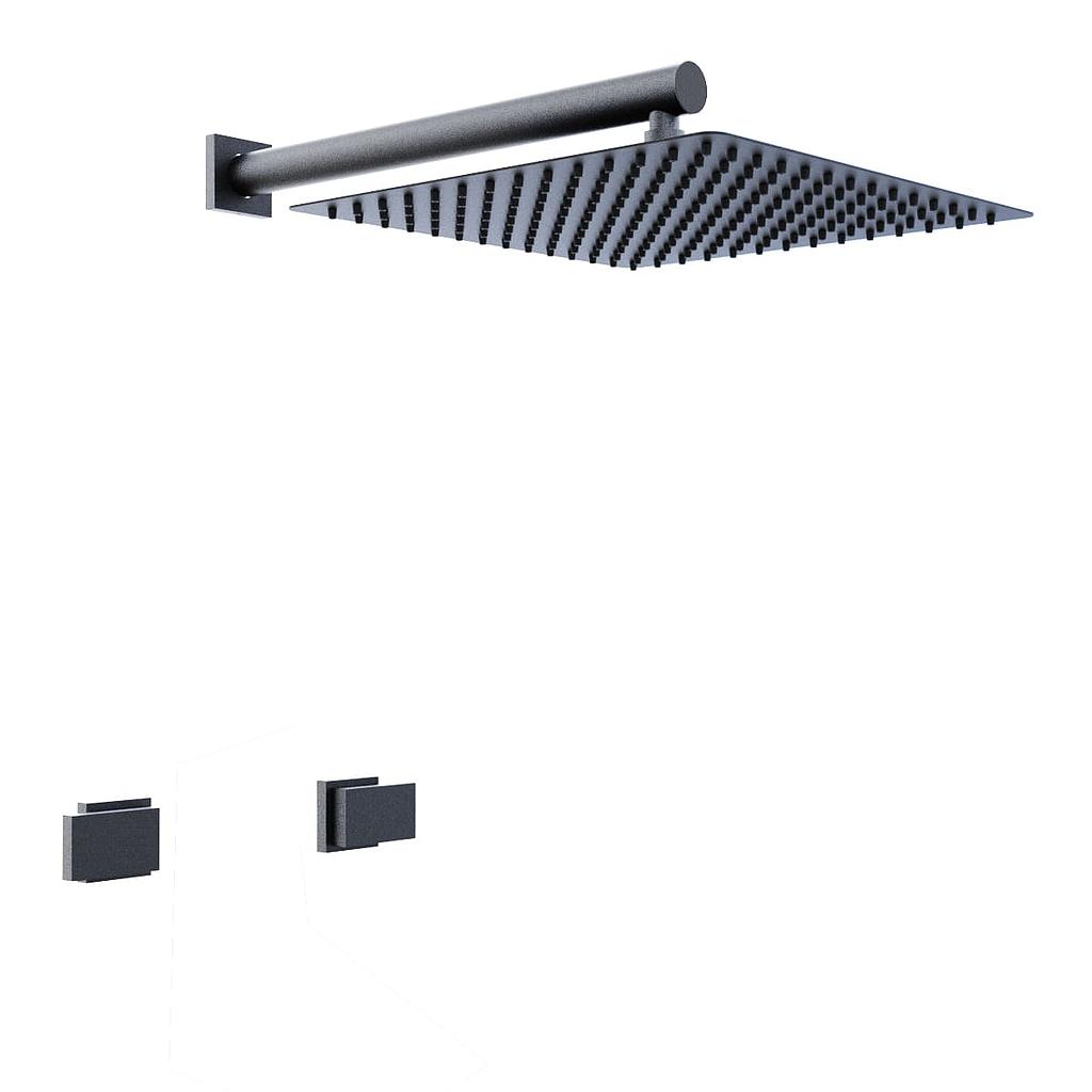 [23707] GRIFERIA BICOMANDO DUCHA SIN TRANSFERENCIA BLOCK PLANE BLACK HIDROMET – 10 AÑOS DE GARANTÍA [34009NEGR]