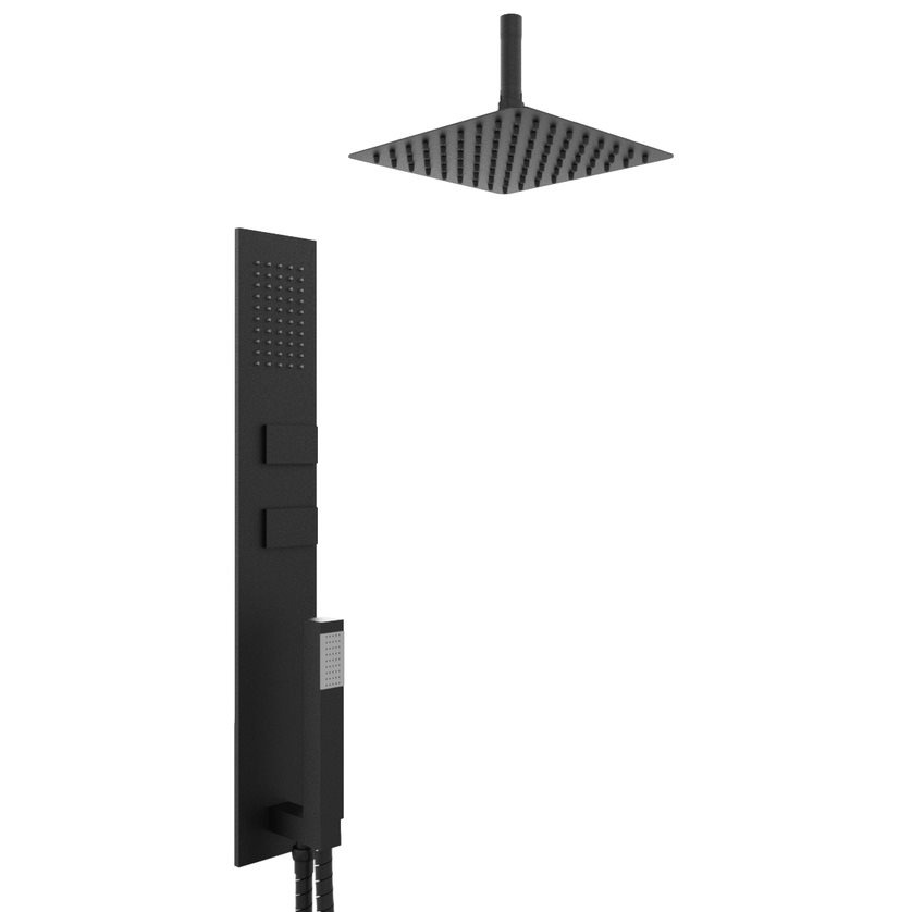 [23741] COLUMNA INTEGRAL 650 VOL CUA CON DUCHA TECHO 200 BLACK [87738NEGR]