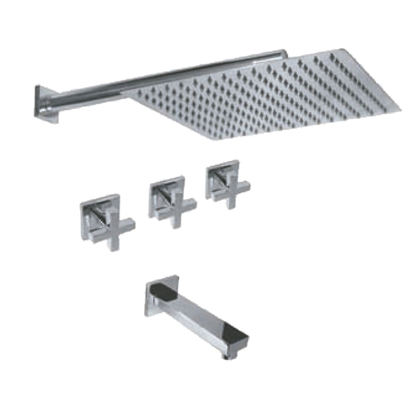 [23743] GRIFERIA BICOMANDO DUCHA CON TRANSFERENCIA BLOCK CRUZ CROMO HIDROMET – 10 AÑOS DE GARANTÍA [03403CRCR]