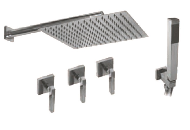 [23752] GRIFERIA BICOMANDO DUCHA 2 VIAS CON TRANSFERENCIA CON DUCHADOR BLOCK LEVER CROMO HIDROMET – 10 AÑOS DE GARANTÍA [03453CRCR]