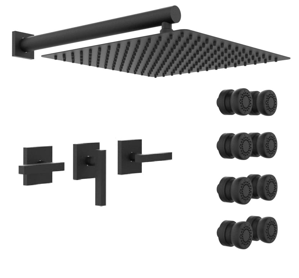 [23767] GRIFERIA BICOMANDO DUCHA 2 VIAS CON ESCOCESA BLOCK LEVER BLACK HIDROMET – 10 AÑOS DE GARANTÍA [03467NEGR]