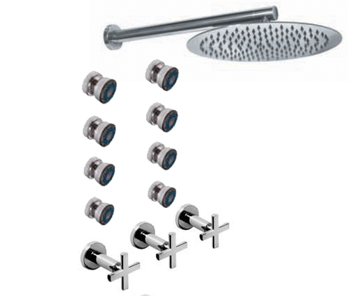 [23819] GRIFERIA BICOMANDO DUCHA CON TRANSFERENCIA 2 VIAS CON ESCOCESA FLAT CRUZ CROMO HIDROMET – 10 AÑOS DE GARANTÍA [84157CRCR]