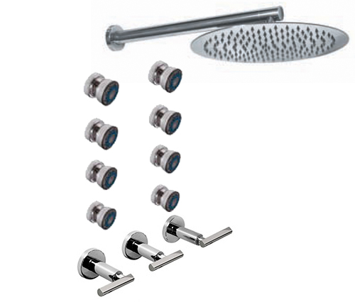 [23829] GRIFERIA BICOMANDO DUCHA CON TRANSFERENCIA 2 VIAS CON ESCOCESA FLAT LEVER CROMO HIDROMET – 10 AÑOS DE GARANTÍA [84167CRCR]