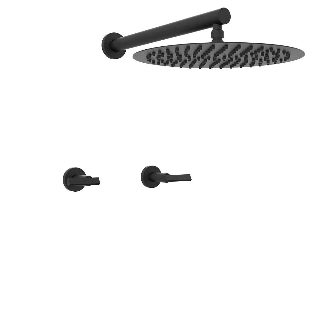 [23842] GRIFERIA BICOMANDO DUCHA SIN TRANSFERENCIA FLAT LEVER BLACK HIDROMET – 10 AÑOS DE GARANTÍA [84109NEGR]