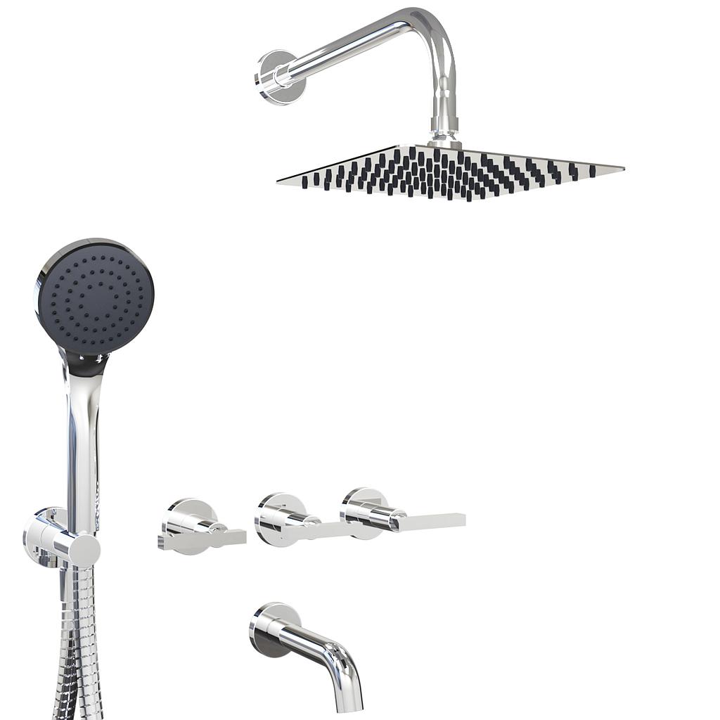 [23899] GRIFERIA BICOMANDO DUCHA 3 VIAS CON DUCHADOR LOOK LEVER CROMO HIDROMET – 10 AÑOS DE GARANTÍA [31110CRCR]