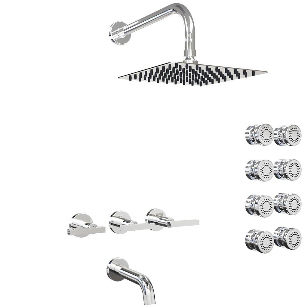 [23900] GRIFERIA BICOMANDO DUCHA 3 VIAS CON ESCOCESA LOOK LEVER CROMO HIDROMET – 10 AÑOS DE GARANTÍA [31145CRCR]