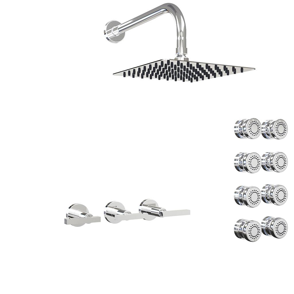 [23903] GRIFERIA BICOMANDO DUCHA 2 VIAS CON ESCOCESA LOOK LEVER CROMO HIDROMET – 10 AÑOS DE GARANTÍA [31167CRCR]