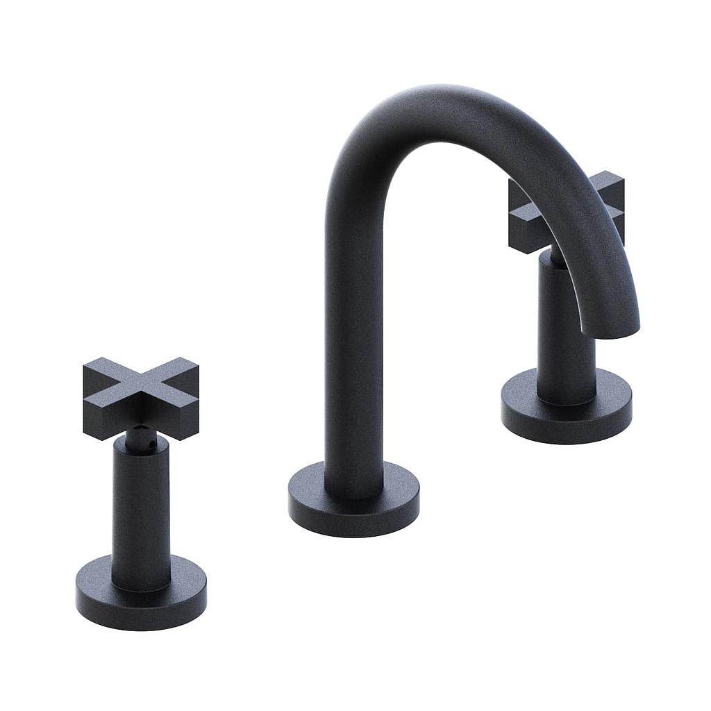 [23906] GRIFERIA BICOMANDO LAVATORIO LOOK CRUZ BLACK HIDROMET – 10 AÑOS DE GARANTÍA [31101NEGR]