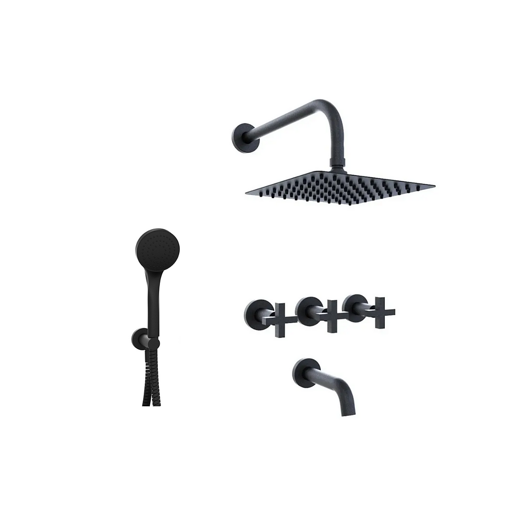 [23913] GRIFERIA BICOMANDO DUCHA 2 VIAS CON TRANSFERENCIA CON DUCHADOR LOOK CRUZ BLACK HIDROMET – 10 AÑOS DE GARANTÍA [31163NEGR]