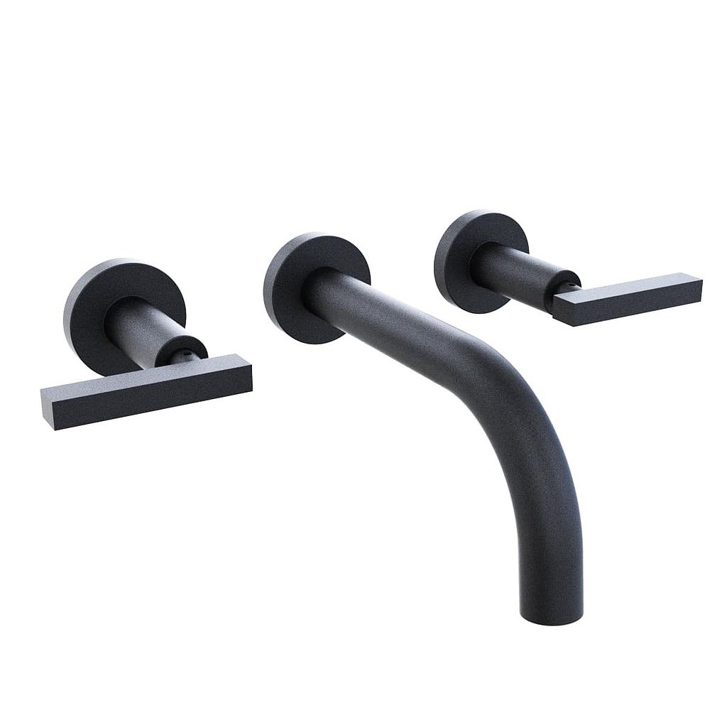 [23926] GRIFERIA BICOMANDO LAVATORIO PARED LOOK LEVER BLACK HIDROMET – 10 AÑOS DE GARANTÍA [31190NEGR]