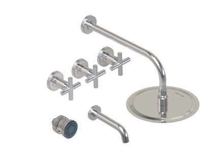 [23932] GRIFERIA BICOMANDO BAÑERA 3 VIAS CON ESCOCESA SUN CRUZ CROMO HIDROMET – 10 AÑOS DE GARANTÍA [04540CRCR]