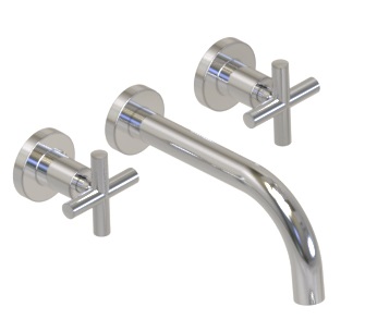 [23936] GRIFERIA BICOMANDO LAVATORIO DE PARED SUN CRUZ CROMO HIDROMET – 10 AÑOS DE GARANTÍA [04580CRCR]