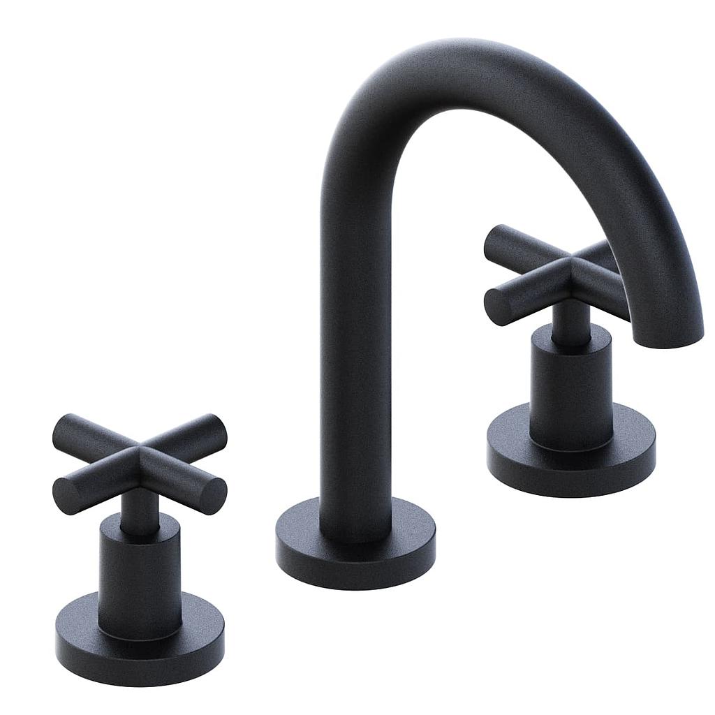 [23946] GRIFERIA BICOMANDO LAVATORIO SUN CRUZ BLACK HIDROMET – 10 AÑOS DE GARANTÍA [4501NEGR]