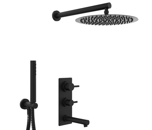 [24103] GRIFERIA MONOCOMANDO DUCHA 3 VIAS CON DUCHADOR ONE BLOCK BLACK – 10 AÑOS DE GARANTÍA [3510NEGR]