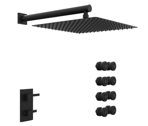 [24106] GRIFERIA MONOCOMANDO DUCHA 2 VIAS CON ESCOCESA ONE BLOCK BLACK – 10 AÑOS DE GARANTÍA [3557NEGR]