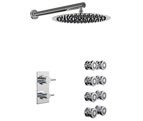 [24115] GRIFERIA MONOCOMANDO DUCHA 2 VIAS CON LLUVIA CON ESCOCESA ONE CROMO – 10 AÑOS DE GARANTÍA [03013CRCR]