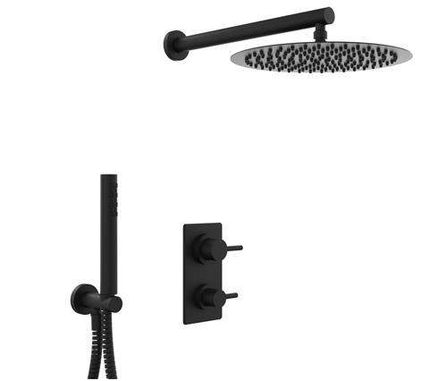 [24125] GRIFERIA MONOCOMANDO DUCHA 2 VIAS CON LLUVIA CON DUCHADOR ONE BLACK – 10 AÑOS DE GARANTÍA [3012NEGR]