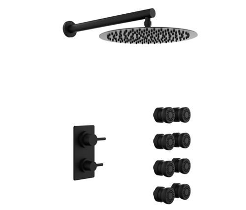 [24126] GRIFERIA MONOCOMANDO DUCHA 2 VIAS CON LLUVIA CON ESCOCESA ONE BLACK – 10 AÑOS DE GARANTÍA [3013NEGR]