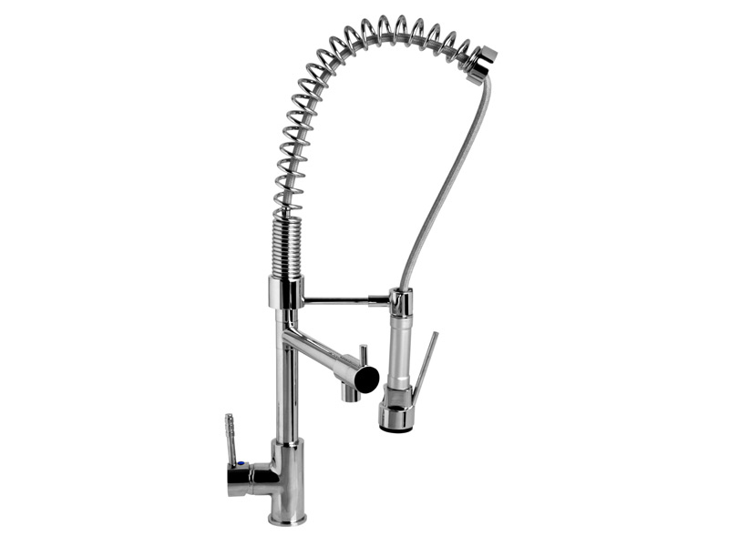 [24238] GRIFERÍA MONOCOMANDO GOURMET COCINA MESADA CON ROCIADOR Y PICO EXTRAIBLE CROMO PIAZZA [10309]