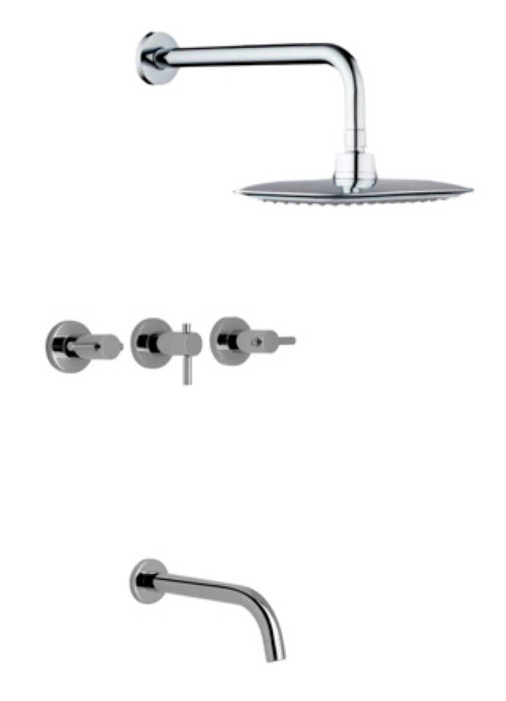 [24369] GRIFERÍA BICOMANDO CIERRE CERAMICO VECTRA DUCHA EMBUTIR CON TRANSFERENCIA CROMO PIAZZA [22706]